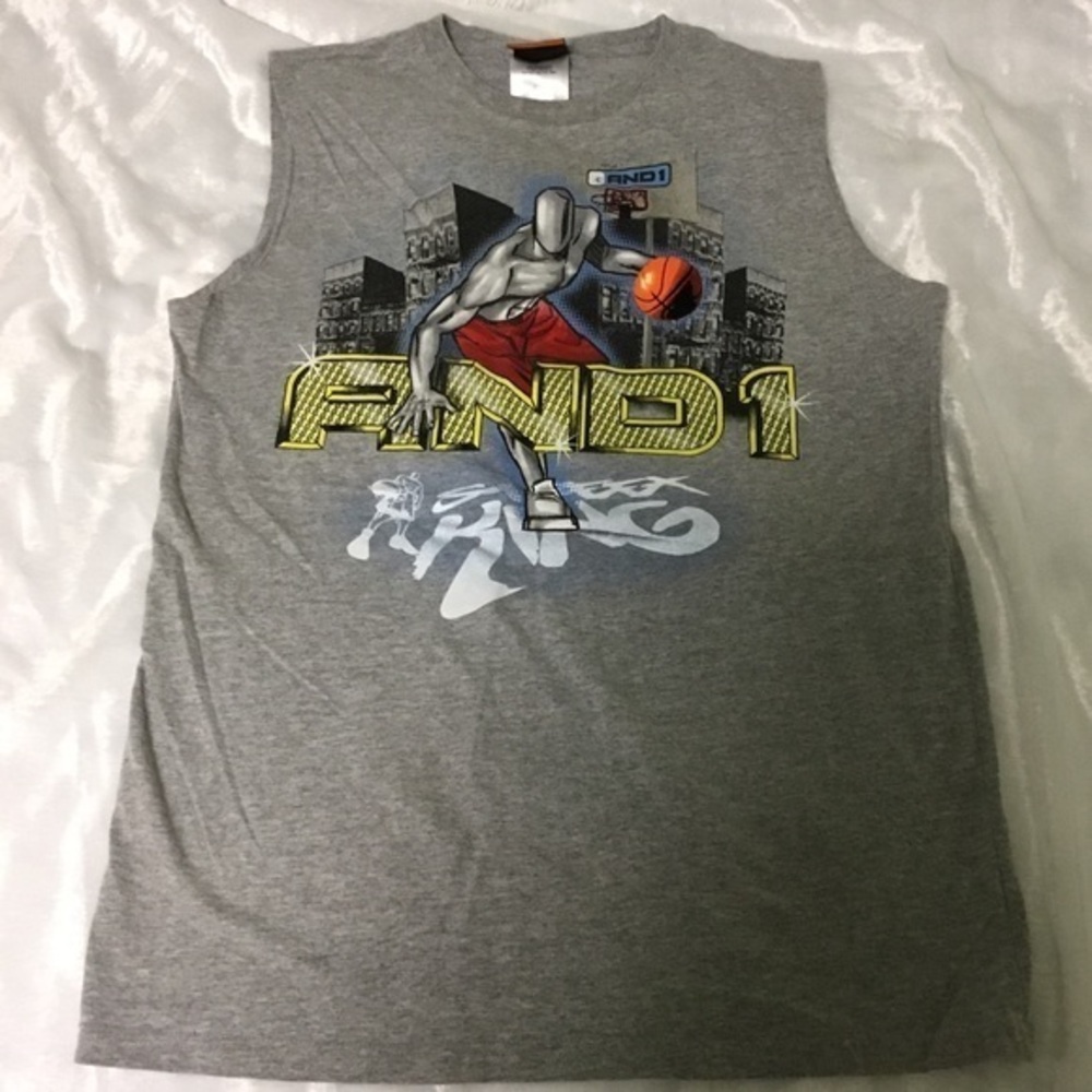AND 1 Basketball Street King Gray Muscle Tee